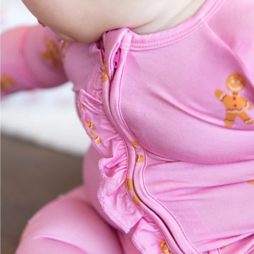 Talulah Pink Ruffle Gingerbread Onesie - Picture 3 of 5